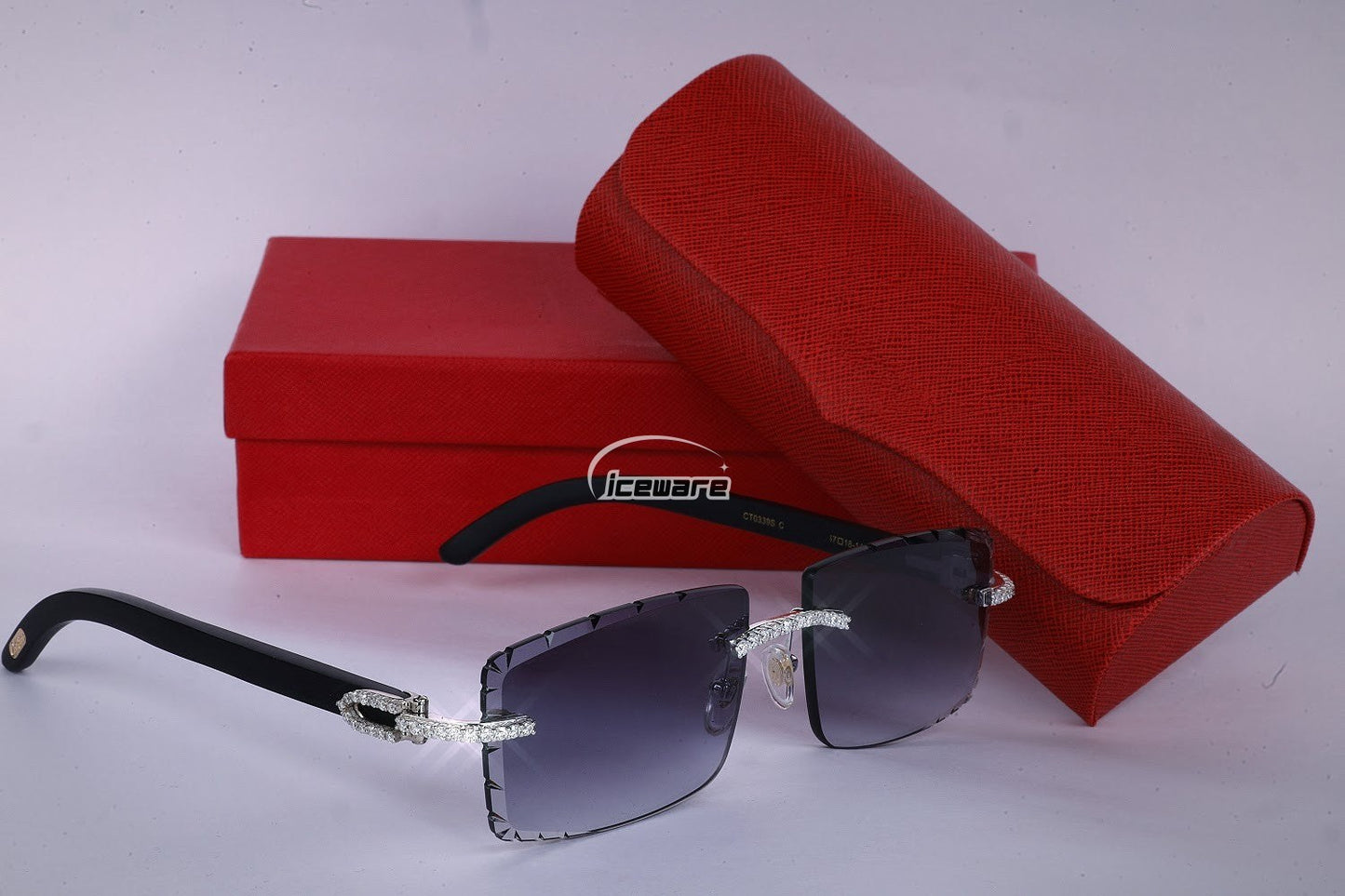 Navy Blue Designer Shade Diamond Sunglasses