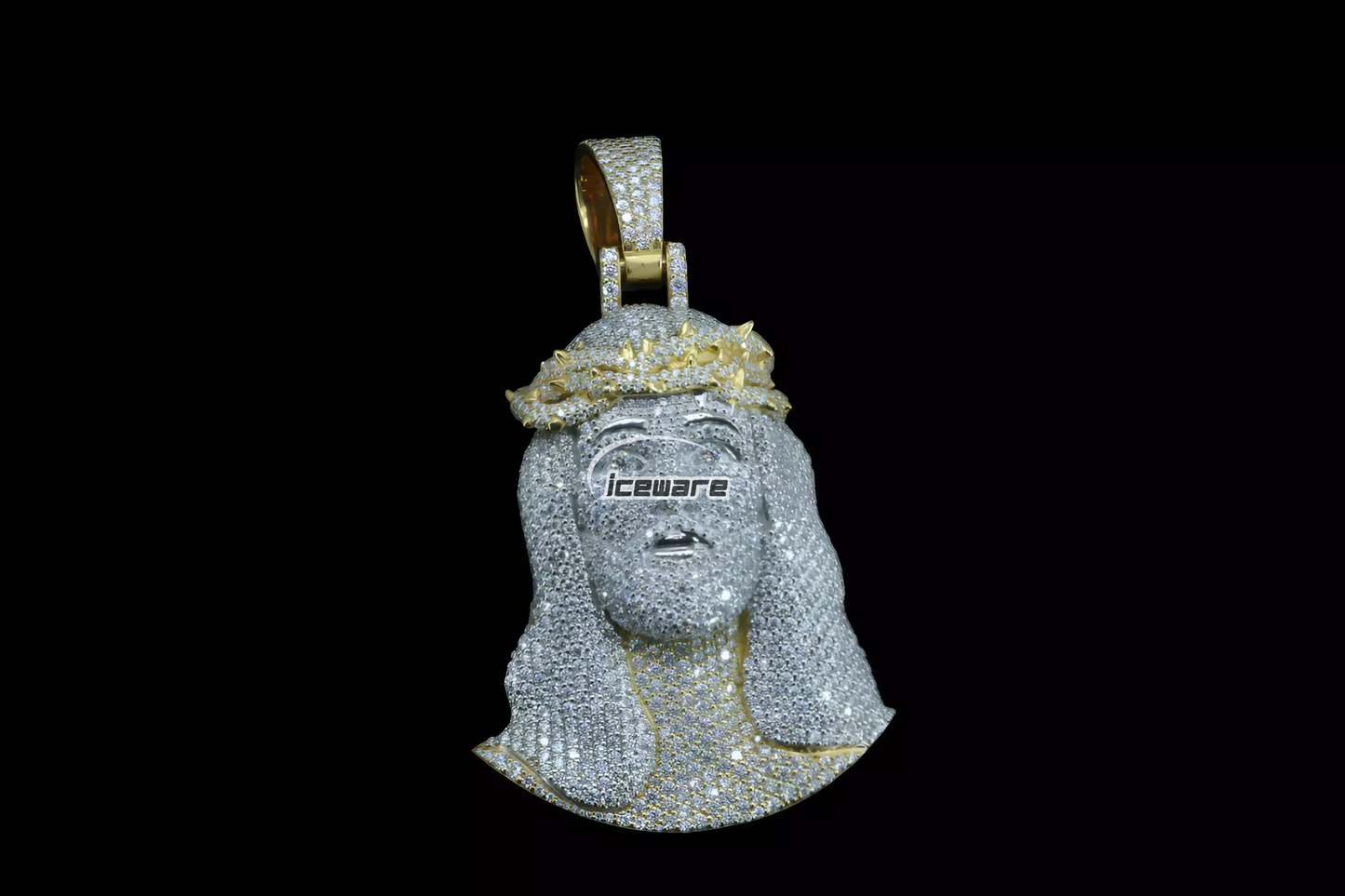 YGold Plated Diamond Jesus Pendants