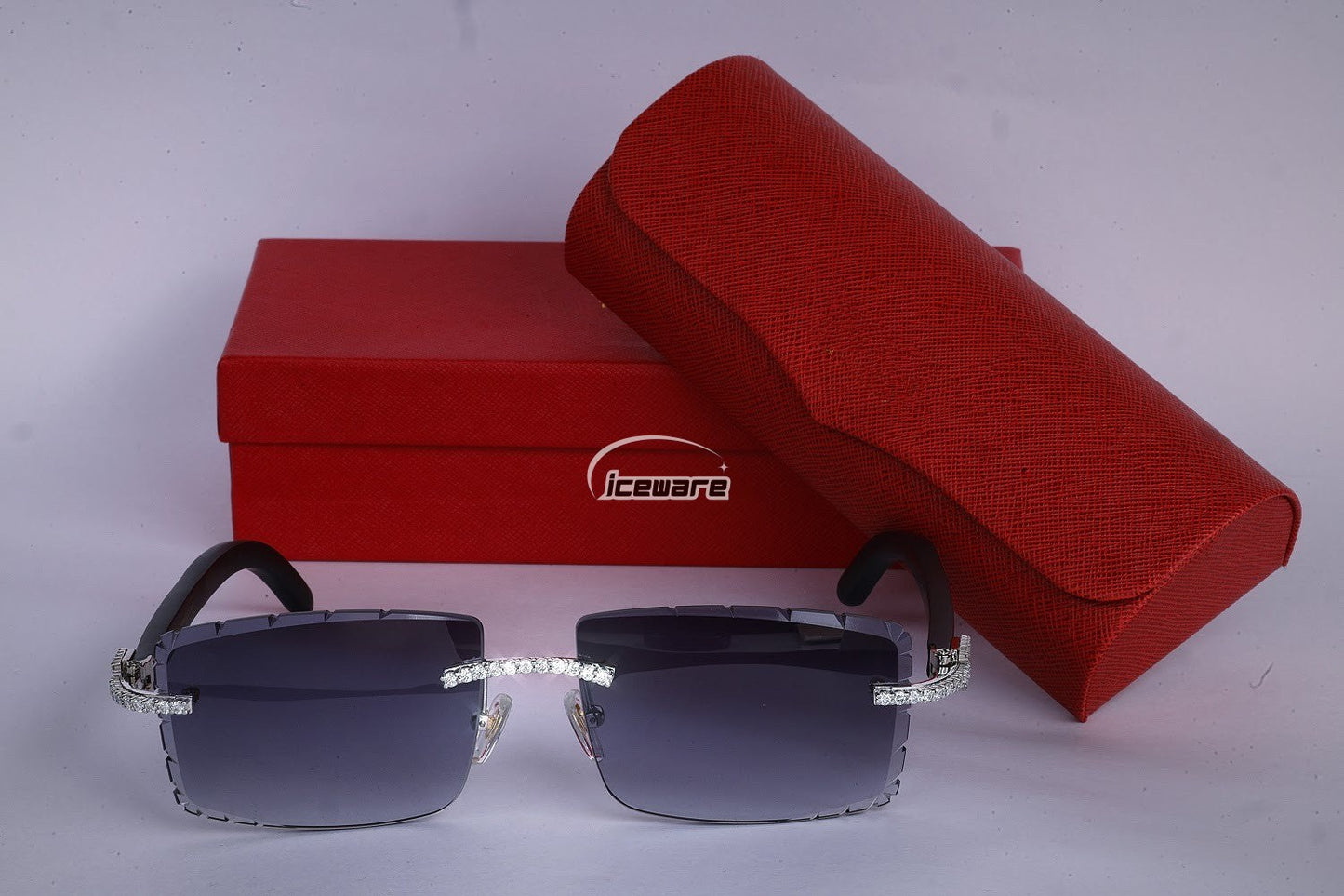 Navy Blue Designer Shade Diamond Sunglasses