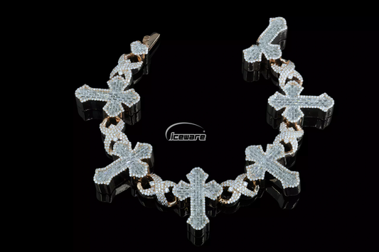 Luminous Cross Moissanite Diamond Bracelet