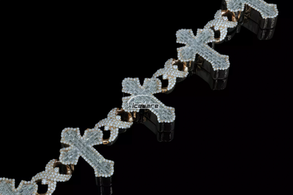 Luminous Cross Moissanite Diamond Bracelet