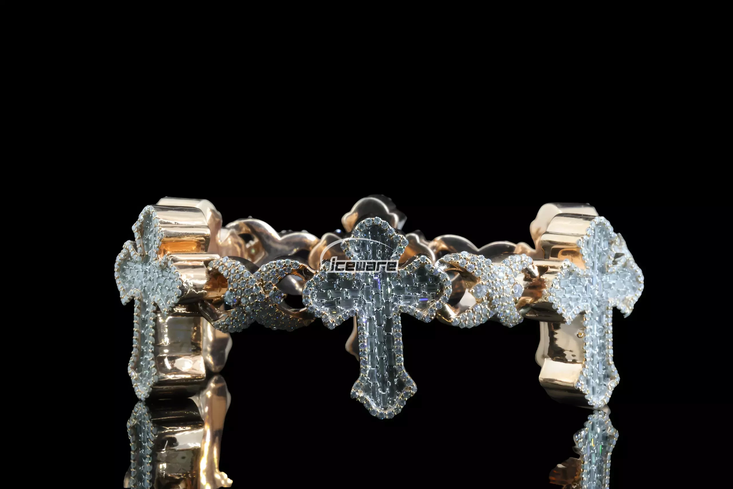 Luminous Cross Moissanite Diamond Bracelet