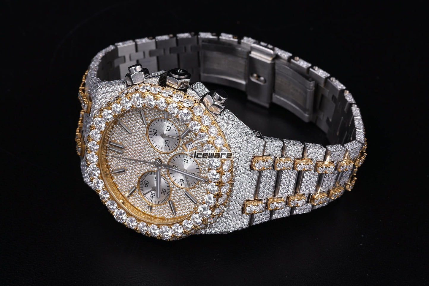 Three Calendar Diamond Two Tone Diamond Watches