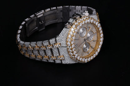 Three Calendar Diamond Two Tone Diamond Watches