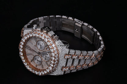 Three Calendar Diamond Two Tone Diamond Watches