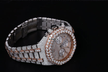 Three Calendar Diamond Two Tone Diamond Watches