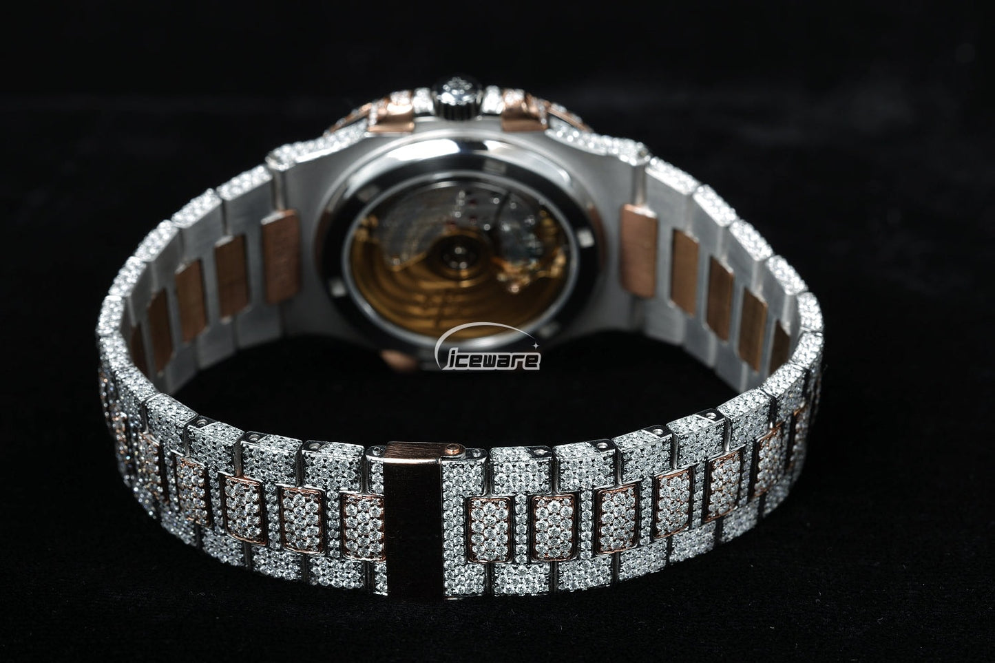 Square Dial Two Tone Vvs Diamond Watch