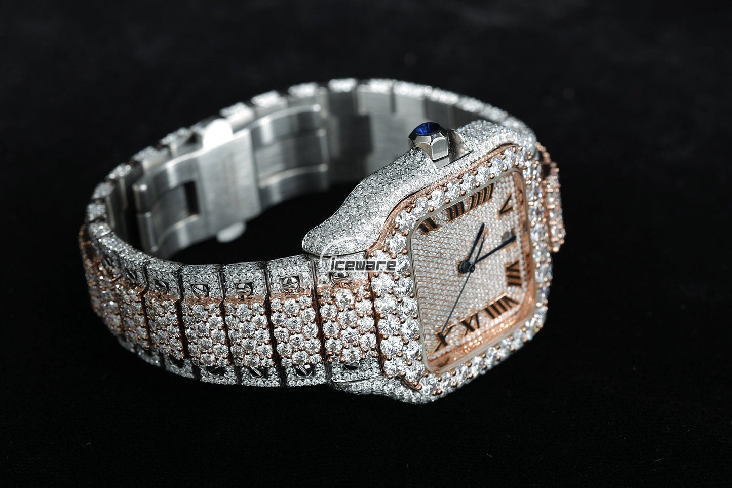 Stainless Steel Automatic Watch Fully Iced Out Design