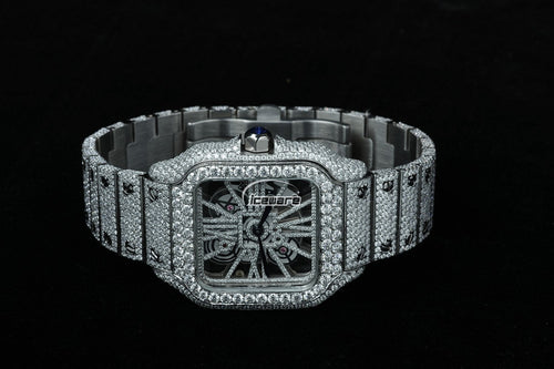 Luxury Skeleton Automatic Movement Watch with VVS Diamonds