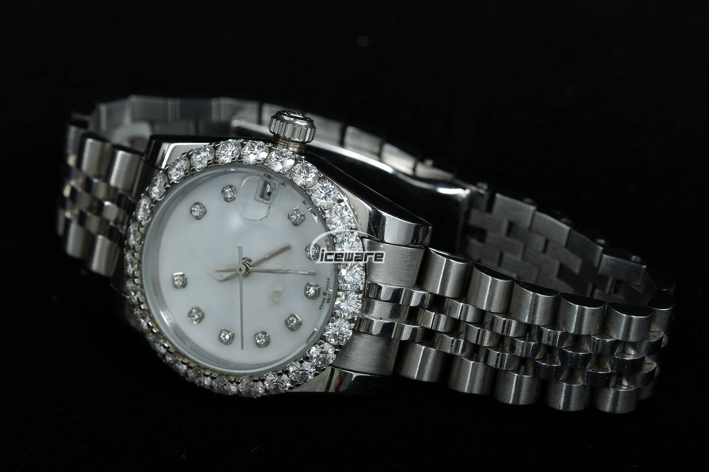 32MM Big Round Diamond Watch